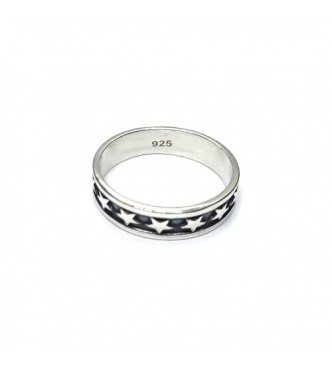 R002462 Genuine Sterling Silver Ring 6mm Band Stars Solid Hallmarked 925 Handmade